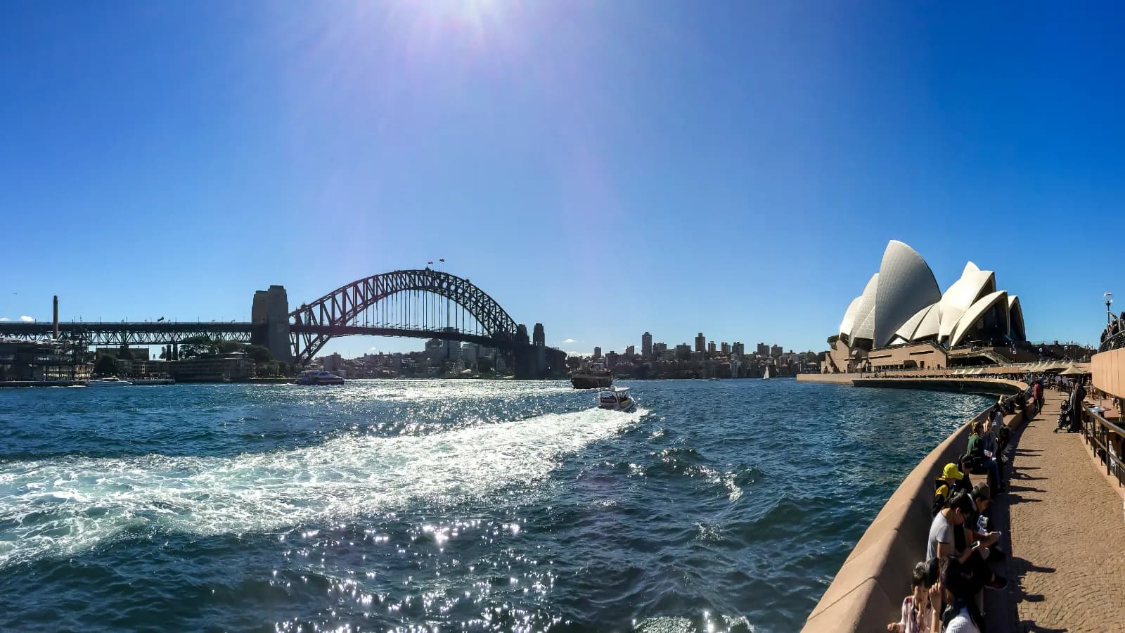 Sydney Harbour from Circular Quay showing the Sydney Harbour Bridge and Opera House