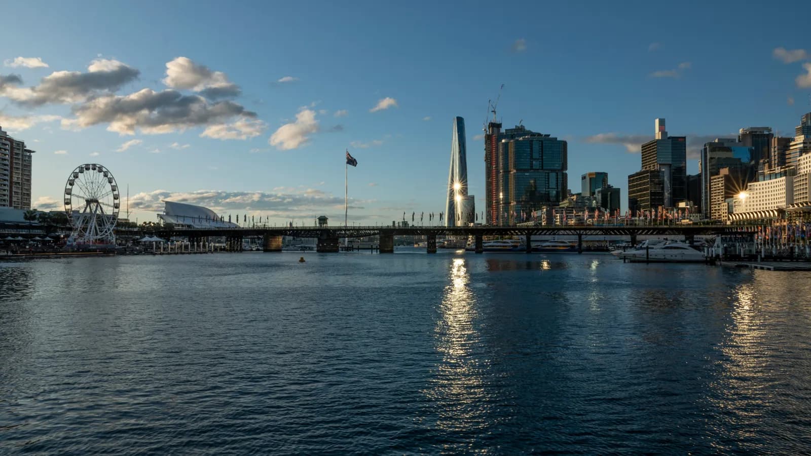 Barangaroo and Darling Harbour waterfront skyline in Sydney