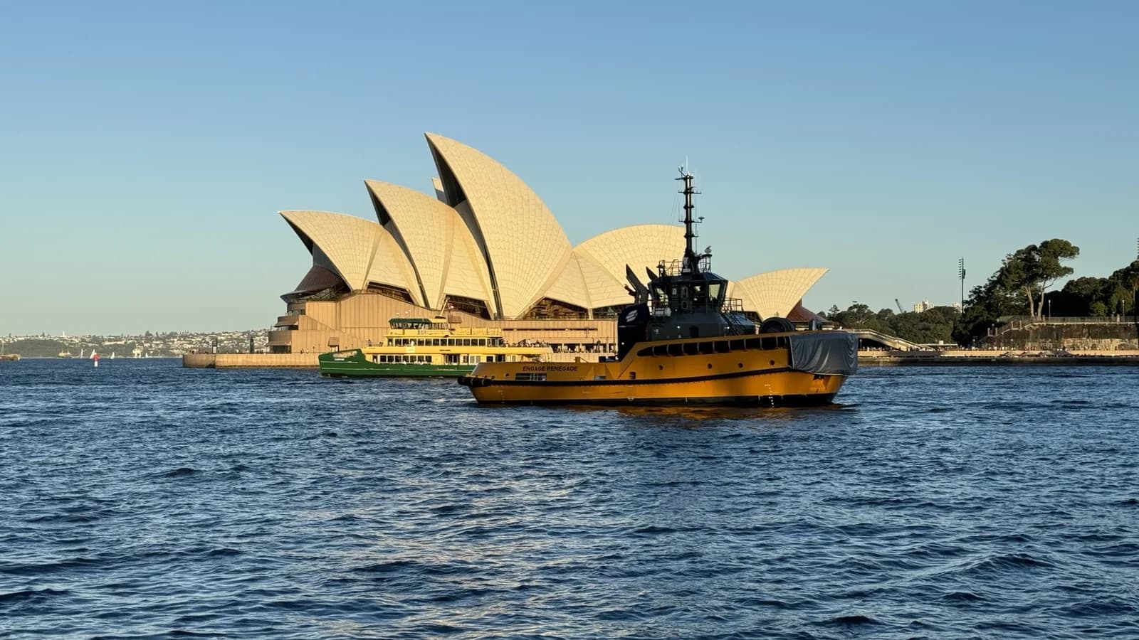 Sydney Opera House and ferry on Sydney Harbour