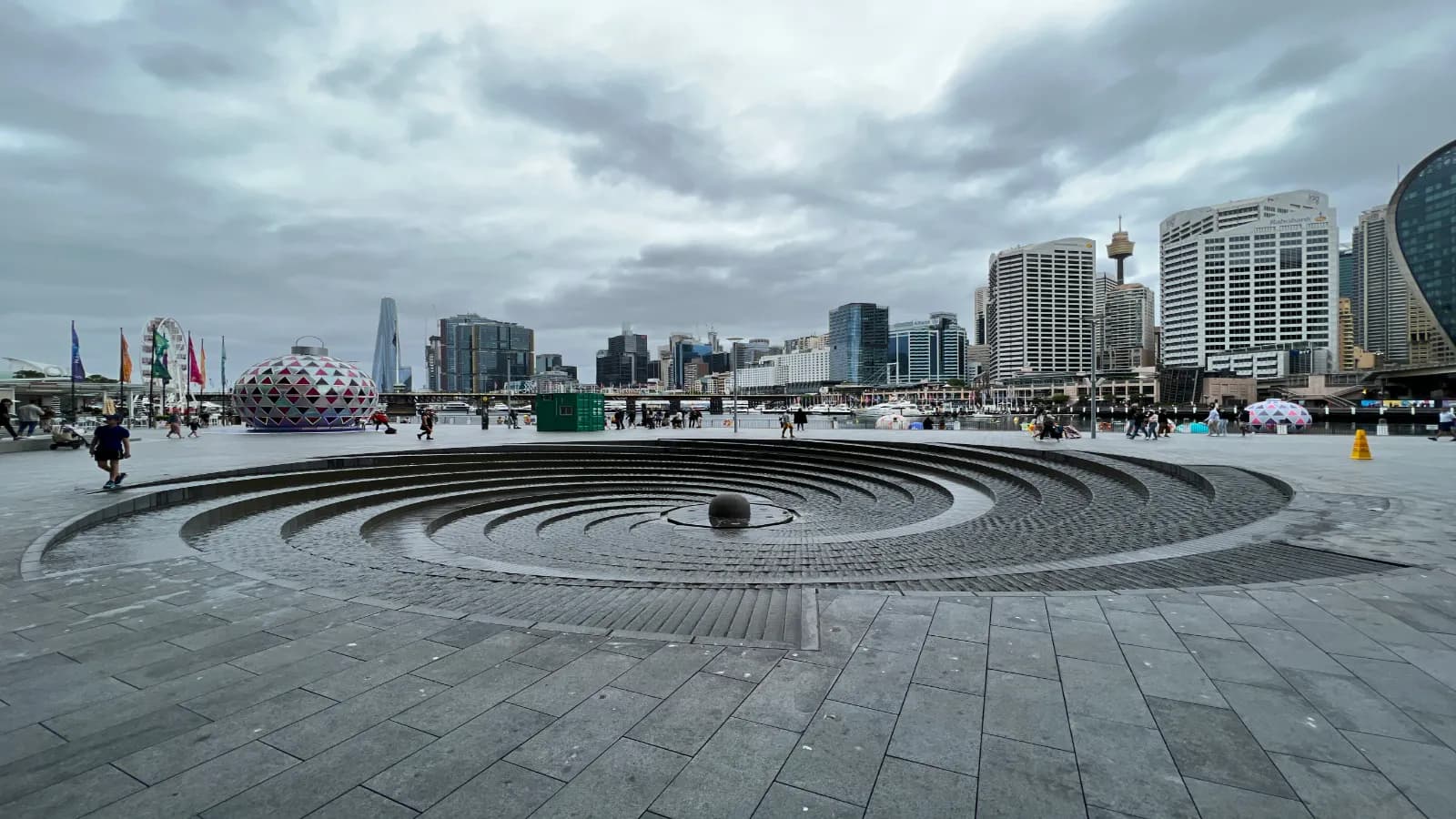 Darling Harbour waterfront promenade and public spaces in Sydney