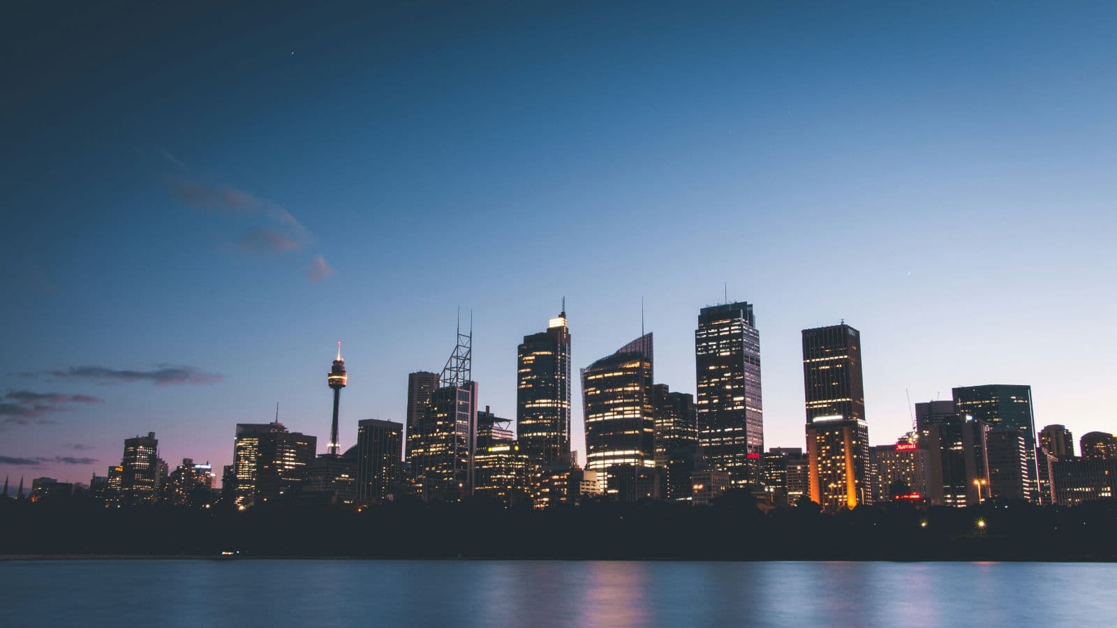 Sydney CBD skyline and central hotels