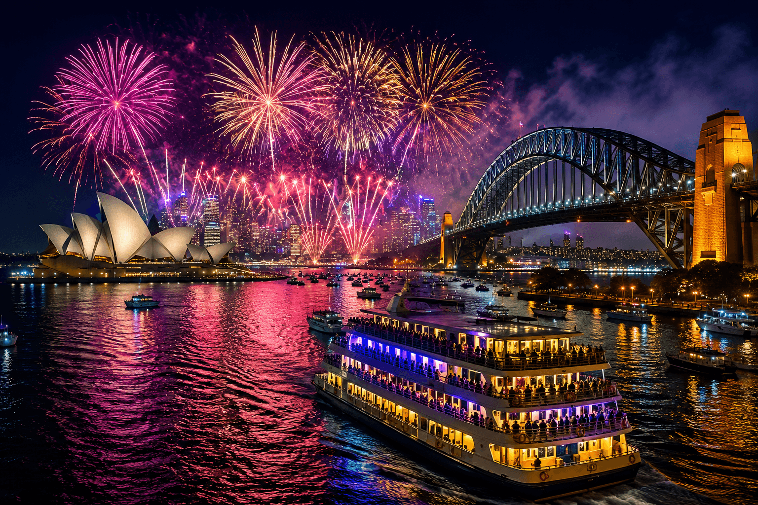 Sydney Harbour skyline for New Yearβs Eve budget planning